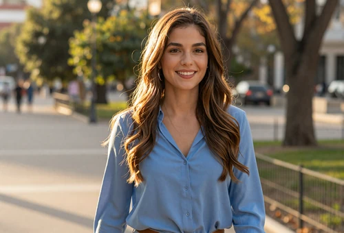 Woman on a park walk, linking to how the military dating site works and its FAQ