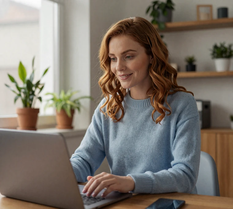 Woman on a warm video call at home, showing how communication sustains long-distance military dating