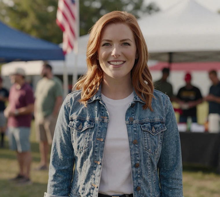 Woman at an outdoor veteran community event, one of the best places to meet military singles