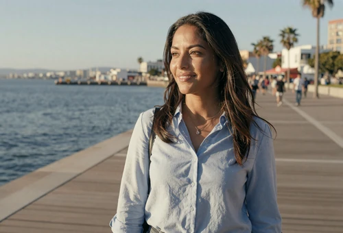 Woman at the waterfront linking to navy dating for sailors and naval officers
