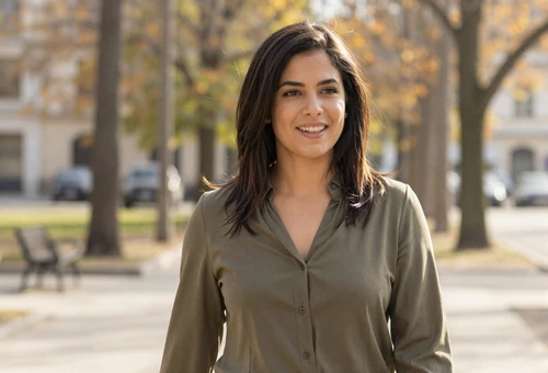 Woman walking in a park linking to army dating for soldiers and military singles
