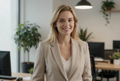 Woman in a casual office linking to uniform dating for men in uniform
