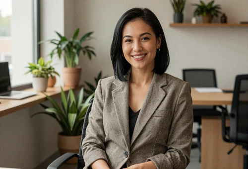 Woman in a casual office linking to uniform dating for men in uniform