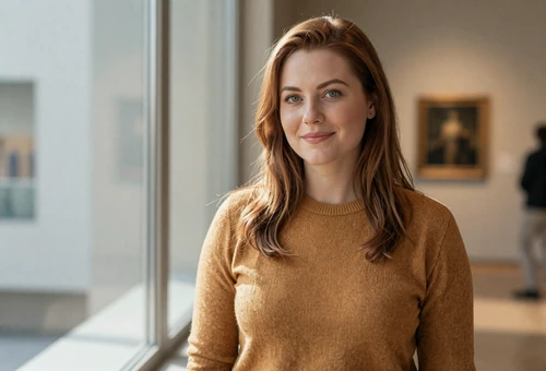 Woman by a museum window linking to uniform dating for men in uniform