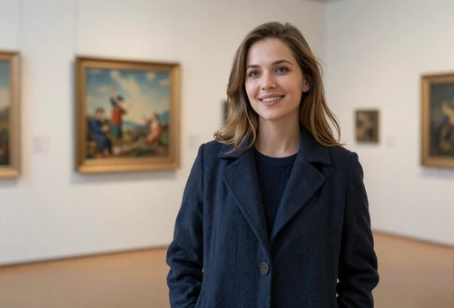 Woman at a museum linking to veteran dating on the military dating site