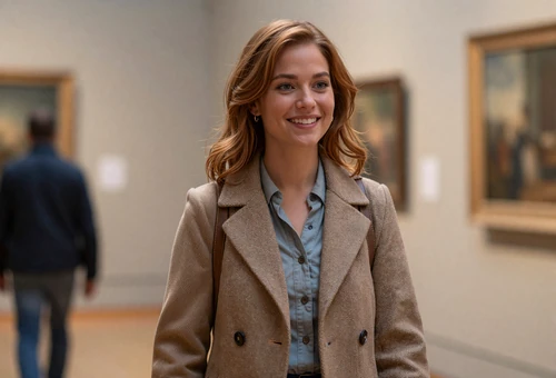 Woman at a museum linking to veteran dating on the military dating site