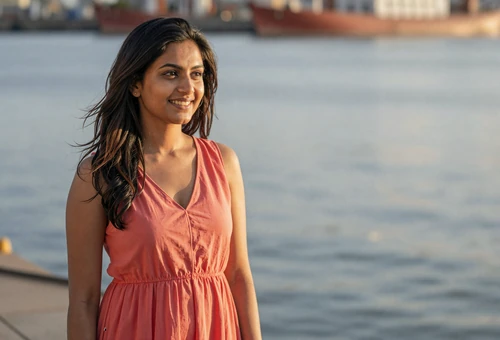 Woman at the waterfront linking to navy dating for sailors and naval officers