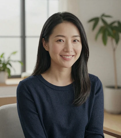 Asian woman in a modern apartment, a verified sailor dating site member seeking navy men